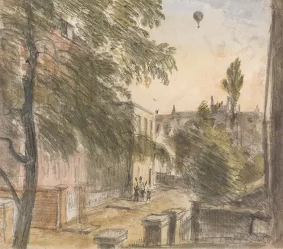 Balloon over Holland Street, Kensington, 22 July 1835, 7 p.m. by William Crotch, 1835 — digital art print download