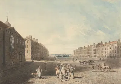 Queen Square, London by Edward Dayes, 1786 — digital art print download