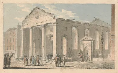 St. Paul's Church, Covent Garden, after the fire by Edward Dayes, 1795 — digital art print download