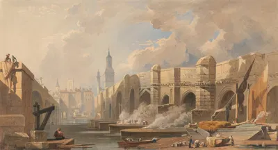 Старый и Новый Лондонский мост by Эдвард Уильям Кук — digital art print download