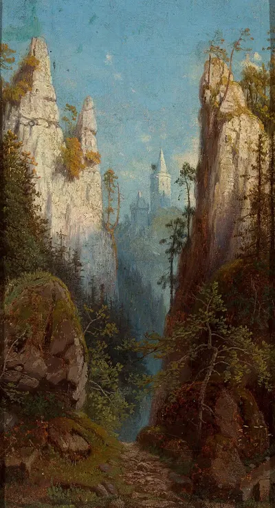 Ойцув на реке Прандник by Феликс Бжозовский, 1879 — digital art print download