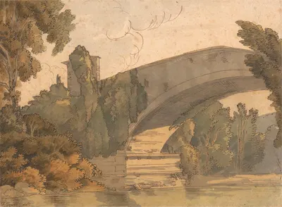 A Bridge Between Florence and Bologna by Francis Towne, 1781 — digital art print download