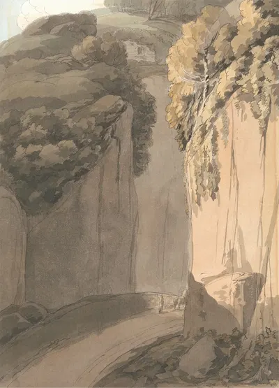 Entrance to the Grotto at Posilippo, Naples by Francis Towne, 1781 — digital art print download