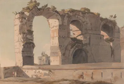 The Claudian Aquaduct, Rome by Francis Towne, 1785 — digital art print download