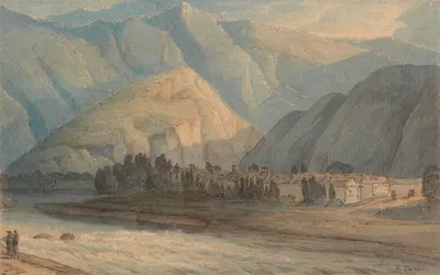 The Grange at the Head of Keswick Lake by Francis Towne, 1786 — digital art print download