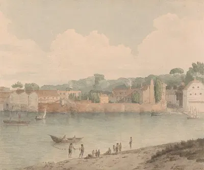 Vauxhall Stairs, from Millbank, July 5, 1797 by Francis Towne, 1797 — digital art print download