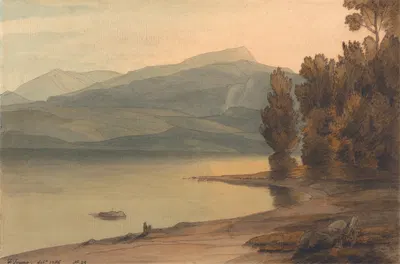 Windermere at Sunset by Francis Towne, 1786 — digital art print download