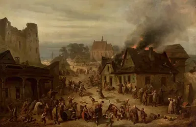 Город в огне by Францишек Костжевский, 1868 — digital art print download