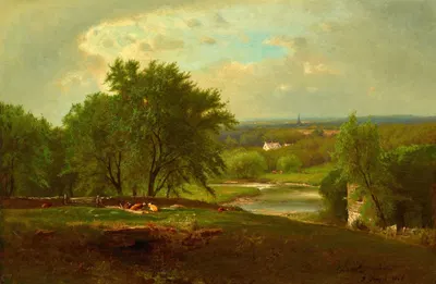 Englewood, New Jersey by George Inness, 1868 — digital art print download