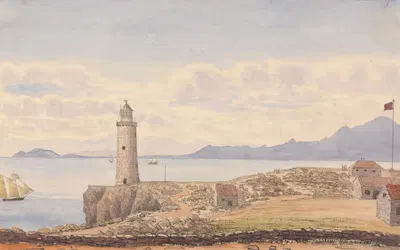 Маяк Европа, Сеута, Испания by Джордж Лотиан Холл, 1843 — digital art print download
