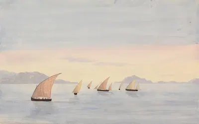 Мыс Тарифа, Испания и Монс Абила, Африка by Джордж Лотиан Холл, 1843 — digital art print download