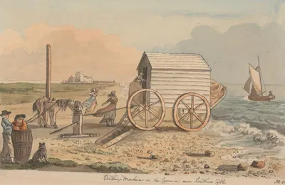 Bathing Machine on the Common, near Southsea Castle by John Nixon, 1788 — digital art print download