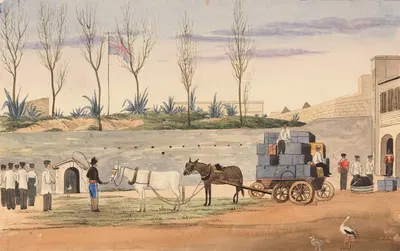 48-й полк с казематом, Гибралтар by Джордж Лотиан Холл, 1844 — digital art print download