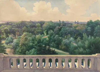 Boschbeek & Groenendaal; View from Turret towards fin du Haarlemmesmeer, Leiden, Bennenbrock, and Hillegom by Gerrit Jan…