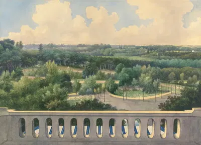 Boschbeek & Groenendaal; View from Turret towards Lissse, Leidsche Vaart and the Sea by Gerrit Jan Schouten — digital art…