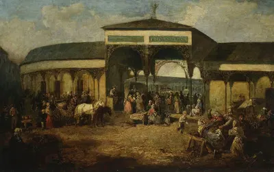 Площадь Железных Ворот by Генрик Пиллати, 1853 — digital art print download