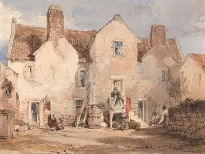 Fishermen's Houses at Sculcoats near Hull, Yorkshire by James Duffield Harding, 1827 — digital art print download