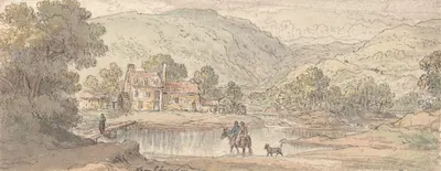 Fording the Stream in a Mountain Valley by James Duffield Harding — digital art print download
