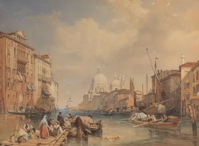 The Grand Canal, Venice by James Duffield Harding, 1835 — digital art print download