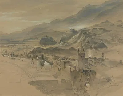 A View of Susa, Italy, from the West by Джон Рескин, 1858 — digital art print download