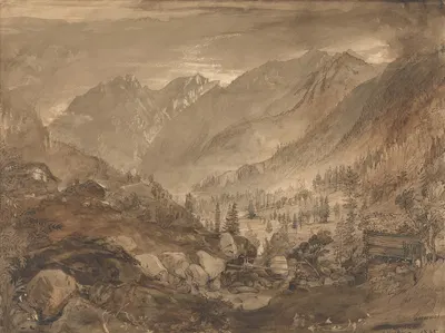 Mountain Landscape, Macugnaga by Джон Рескин, 1845 — digital art print download