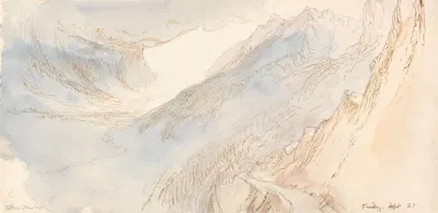 Mountainous Landscape by Джон Рескин — digital art print download