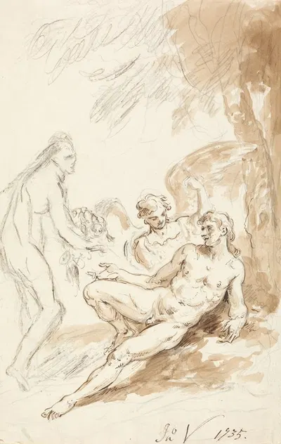 Raphael's Visit to Adam and Eve, from Milton's Paradise by Джон Вандербанк — digital art print download