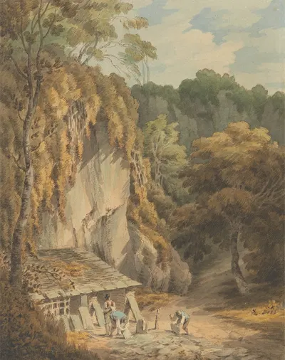 Сланцевая карьера в Уайдкомбе, Девон by Джон Уайт Эббот, 1792 — digital art print download