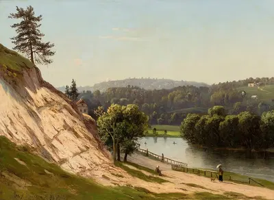 У Вильнюса – речной пейзаж by Юзеф Маршевский, 1872 — digital art print download