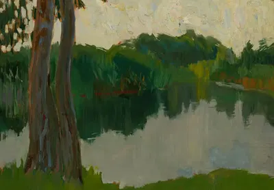 Sketch of a landscape, Pond by Konrad Krzyżanowski — digital art print download