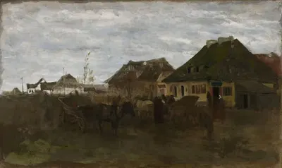 Зима в маленьком городе, эскиз I by Максимилиан Гиеримский, 1872 — digital art print download