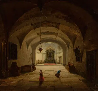 Интерьер подземной капеллы by Марцин Залеский, 1836 — digital art print download