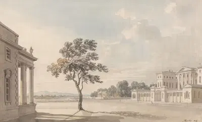 Carlton House from Pall Mall by Michael Angelo Rooker, 1782 — digital art print download