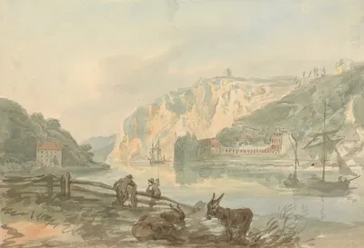 Hotwells from Rownham Ferry by Nicholas Pocock — digital art print download
