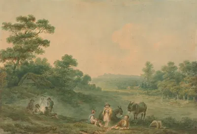 Landscape with Gypsies by Nicholas Pocock — digital art print download