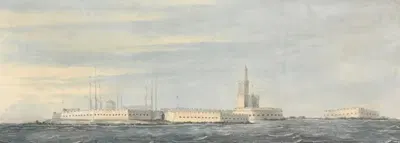 Mole Head, Algiers by Nicholas Pocock, 1816 — digital art print download