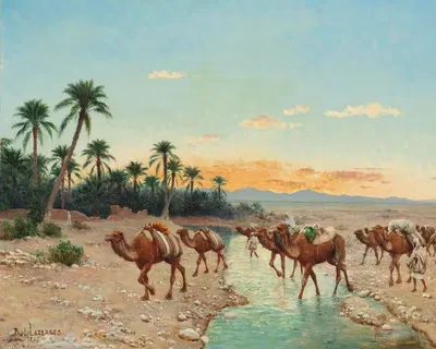 The Caravan by Jean Baptiste Paul Lazerges, 1898 — digital art print download