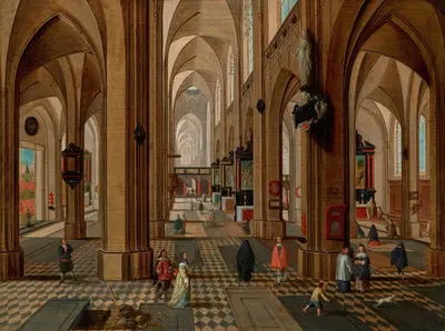 Интерьер Антверпенского собора by Питер Неффс младший, 1648 — digital art print download