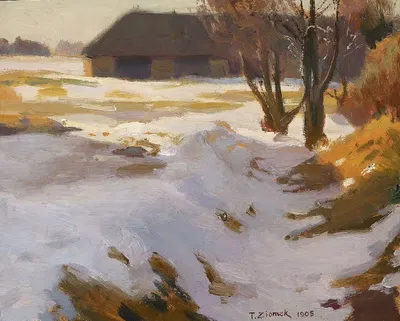 Зимнее оттепель by Теодор Зиомек, 1905 — digital art print download