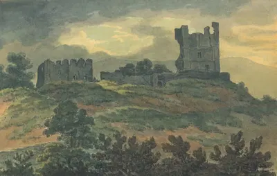 Castle Ruins on a Hilltop by Thomas Bradshaw — digital art print download