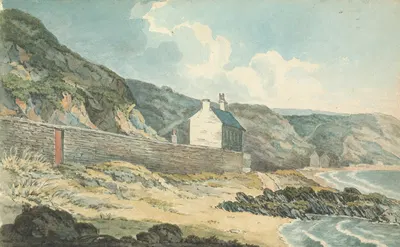 Houses on a Rocky shoreline by Thomas Bradshaw — digital art print download