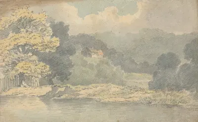 Landscape Scene near St. Albans by Thomas Bradshaw — digital art print download