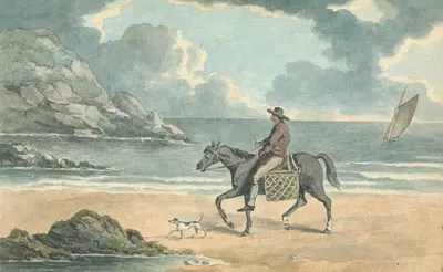 Man Riding a Horse on the Beach by Thomas Bradshaw — digital art print download