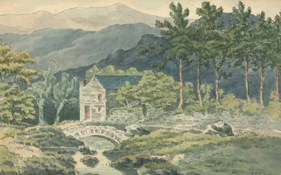 Two Houses Along a Roadside in the Mountains by Thomas Bradshaw — digital art print download