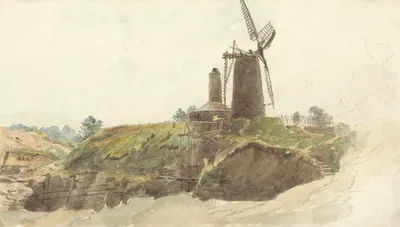 Landscape with Windmill by Thomas Creswick — digital art print download