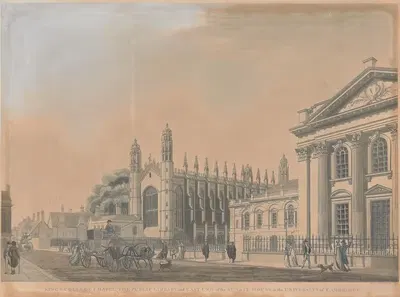 Cambridge University; Kings College Chapel by Thomas Malton the Younger, 1798 — digital art print download
