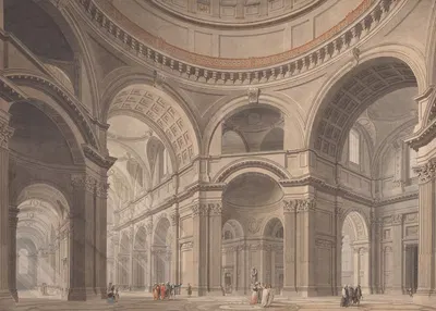 Interior of St. Paul's Cathedral by Thomas Malton the Younger — digital art print download