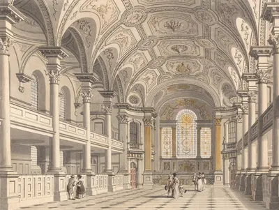 St. Martin-in-the-Fields, Interior by Thomas Malton the Younger — digital art print download