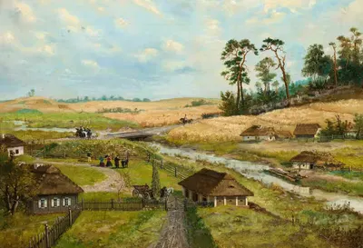 Kościuszko’s troops march through a village by Wilhelm Leopolski, 1885 — digital art print download
