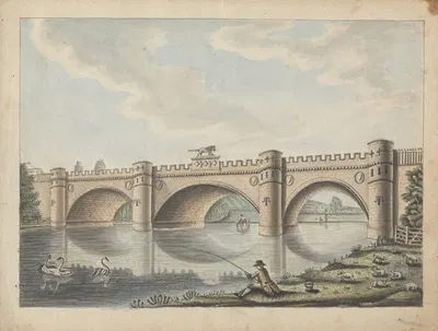 Bridge at Alnwick Castle, Northumberland by William Beilby — digital art print download